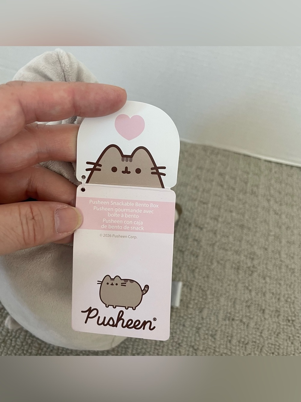 Pusheen Pink and Cream Snackable Bento Box Tag Plush - Picture 3 of 4